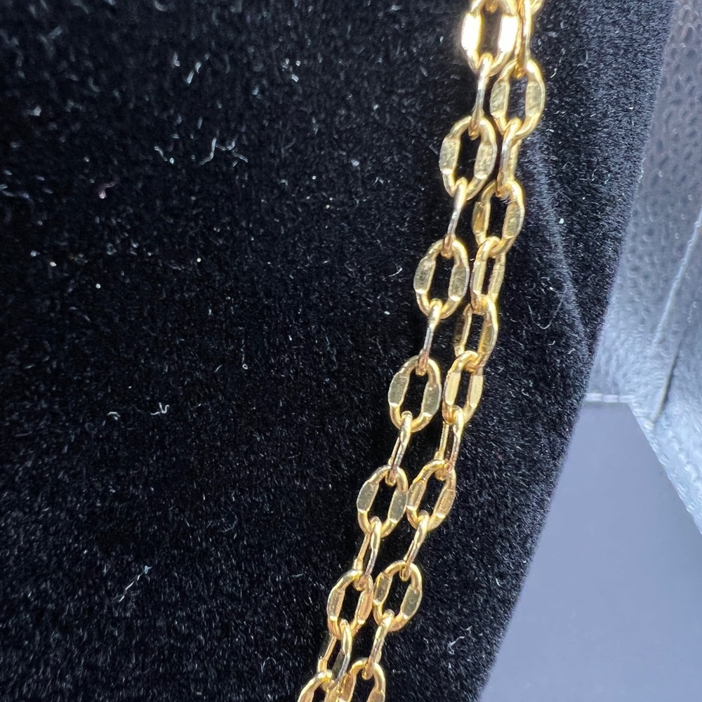 Bihari (BZ) 18K Gold Plated Double Link Chain Necklace 18”